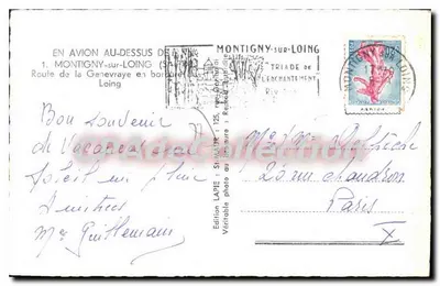 Montigny-sur-Loing — Vista aérea — Edição LAPIE — Verso