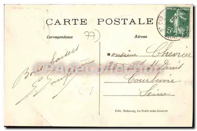 Lauviroins de La Ferté-sous-Jouarre — Caminho dos prados em Biercy — Edit. Duhurecq — Verso