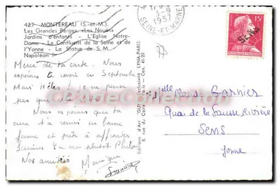 Montereau — vista panorámica y monumentos — Ediciones de Arte 'GUY' n°4123 — Reverso
