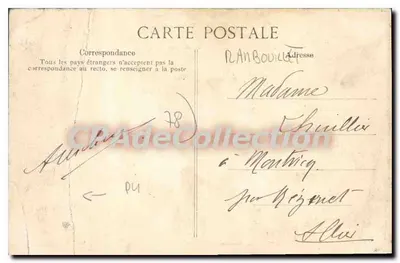 M. Fallières, President van de Republiek — wandeling in het park van het kasteel van Rambouillet — Nieuwe Boekhandel, Rambouillet — Achterkant