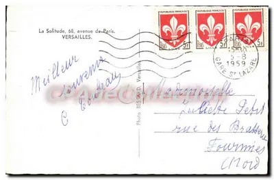 Zamek w Versailles — Widok frontu — Foto BESARD, n°5850 — Rewers