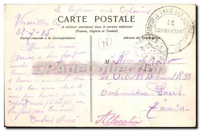 Versailles — Carriera di Sceaux — Mont Niopaut, edito da Versailles — Verso