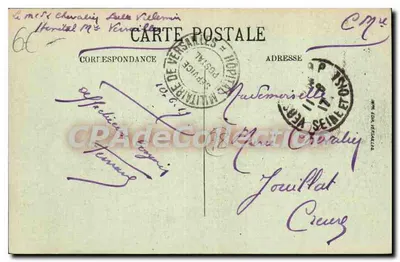 Versalhes — Rue Gambetta — Hospital Militar — Verso