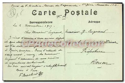 Versailles — L'Hôtel de Ville — Collezione CPADeCollection, n°114 — Verso