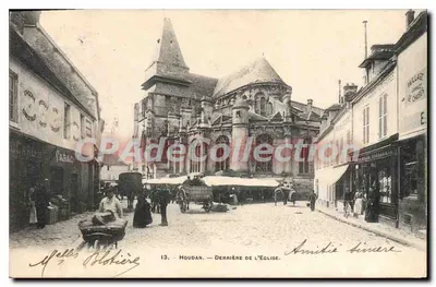 Houdan — Atrás da Igreja — Fototipia A. Begor, Paris
