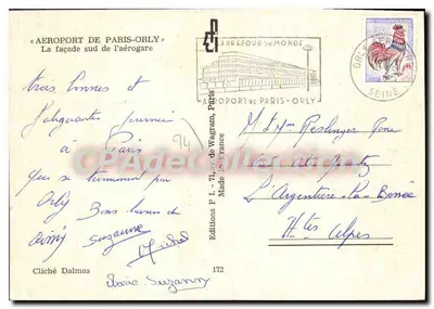 Aeroporto de Paris-Orly — Fachada sul do terminal aéreo — Éditions L'Air Pour le Monde, n°172 — Verso