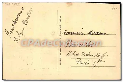 Antibes — Widok z Garoupe — Stołek Orientaion — Wydawnictwo Les Arts Baudis, n°75 — Rewers
