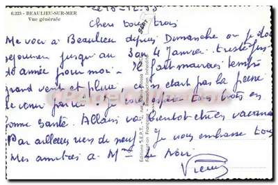 Beaulieu-sur-Mer — Vista geral — Éditions S.E.P.T. - 2, rue Néxis-Mossa — Verso