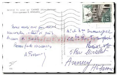 Visão aérea de Cannes — A Garça — Ed. A Garça — Verso