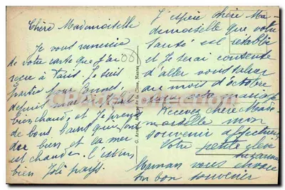 CANNES - Promenade de la Croisette — widok z palmiery i budynków — wydawca nieodczytalny, nr 50 — Rewers