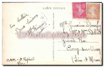 CANNES - Promenade de la Croisette — wydawca L. Gilletta et Cie, n° 421 — Rewers