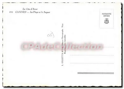 Cannes — La Plage e il Suguët — L. Gilletta & Cie, Nizza — Verso