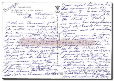 Cannes — Quai Saint-Pierre — widok portu i rynku — Wydawnictwo Naturelles, Cannes — Rewers