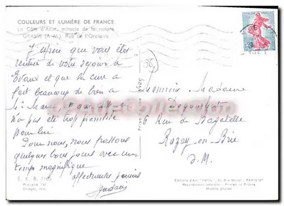 Grasse (A.M.) — Rue de l'Oratoire — Edizioni d'Arte 'YVON' — Verso
