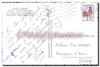 Juan-les-Pins — uitzicht op de promenade en stranden — Edities S.F.P.T. 36, Ed. Corbella — Achterkant