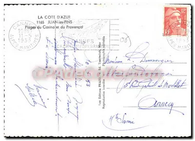Stranden van het Casino en van het Provencal — Cannes — Edities FRANK, Nizza — Achterkant