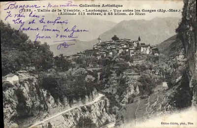 Lantosque — Vista entre as Gorges (Alpes-Maritimes) — Edição Giletta, fot., Nice
