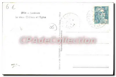 Lucéram — Stary Zamek i Kościół — Wydawnictwo « LA CIGOGNE » — Rewers