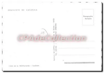 Luceram — Pamiątka z Luceram — Éditions Gilletta, Nice — Rewers