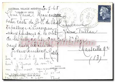 Lucéram, średniowieczne miasteczko — klasztor z XV wieku — wydawca Maxime Color, nr 65 — Rewers