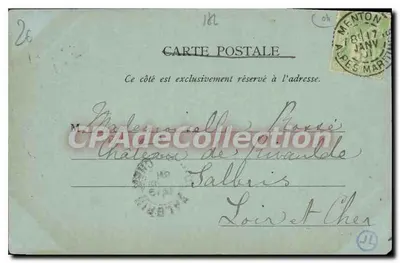 Menton — Os Rochos Vermelhos — Atelier Artístico H. Guggenheim & Co. Editores, Zurique, No 2231 — Verso