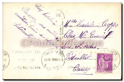 Menton — Pomnik Upamiętniający Zmarłych — Wydawnictwo Part Munier, nr 111 — Rewers