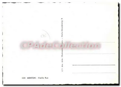 Menton — Stara ulica — Cie des Arts Photomécaniques, Paryż — Rewers