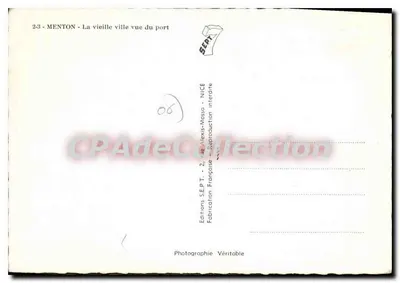 Menton - Stare miasto widziane z portu — Wydawnictwo S.E.P.T. - Nice — Rewers