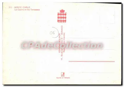 Monte-Carlo — Le Casino et les Terrasses — Éditions Molipor — Rückseite