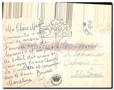 Oficer w białym mundurze — Monako — Wydawca: Pałac w Monako, nr 51 — Rewers