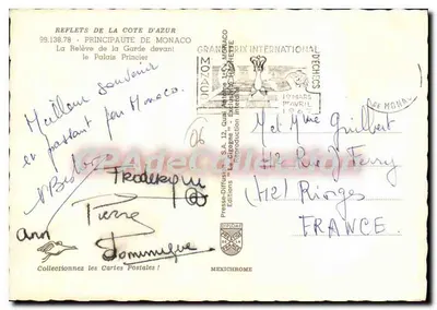 Zmiana straży przed Pałacem Książęcym — Principat Monako — REFLETS DE LA CÔTE D'AZUR, n° 99.138.78 — Rewers