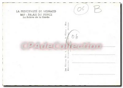 Pałac Książęcy — Zmiana Straży — Wydawnictwo Mar, 4, bulwar de Cimiez - Nice — Rewers