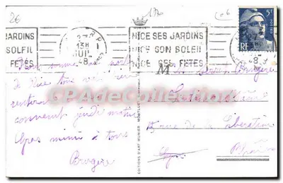 Nice — Lembrete de Nice — Éditions d'Art Montluçon — Verso