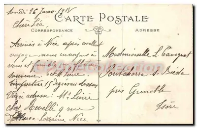 Nizza - Place Masséna - Municipalkasino — unbekannter Verlag, Nr. 119 — Rückseite