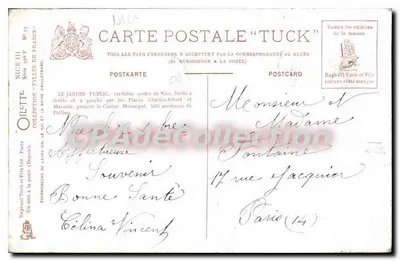 Ogród Publiczny i Kasyno — Nice — Wydawca Oïllette, nr 25 — Rewers