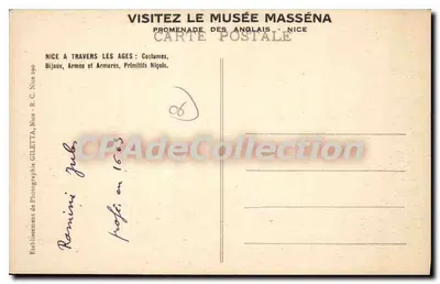 Nice - Museu Masséna - Camponesa com o "Caireu" — Verso