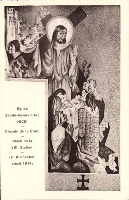 Kościół św. Jeanne d'Arc – Szczegół ósmej stacji Drogi Krzyżowej – E. Klementief, pinxit 1934