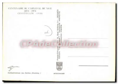 Karnawał w Nicei — Centenario 1873-1973 — Wydawnictwo Chantecler — Rewers