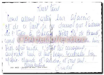 Aeroporto di Nizza — Costa Azzurra — editore Cap — Verso