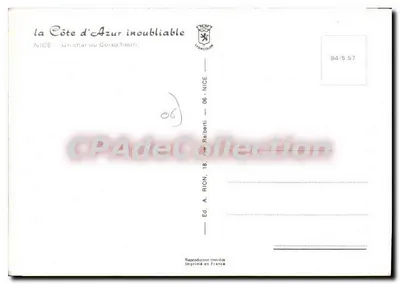 Nice — Um carrinho do Corso florescido — Ed. A. Rion, 06 — Verso