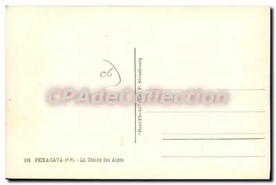 Peira-Cava (Alpes) — estação de esqui nevada — "Real-Photo" P. Strasbourg, n°116 — Verso