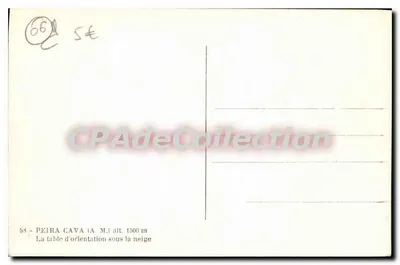 Peïra Cava (A.M.) — Tablica orientacyjna na śniegu — wydawca nieznany, nr 58 — Rewers