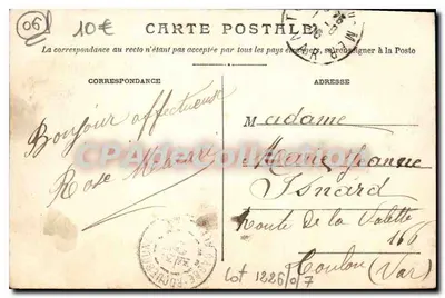 Cabbé-Roquebrune — Vista General — editor anónimo, n° 133 — Reverso