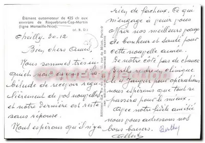 Pociąg parowy — linia Marseille-Cap-Martin — Wydawca Héloïse, Paryż — Rewers