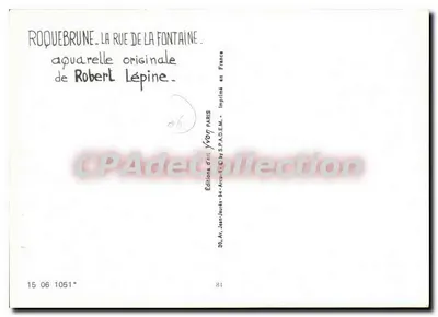 Roquebrune - Stare Miasto — oryginalna akwarela Roberta Lépine — Rewers