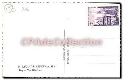 St-Paul-de-Vence — Vue Générale — Wydawnictwo MALO — Rewers