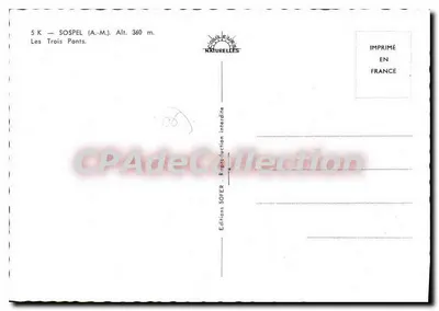 Sospel — Os Três Pontes — Edição SOFER — Verso