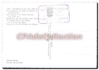 Valberg — Widok ogólny, świątynia, góry — Wydawnictwo Rellacolor — Rewers