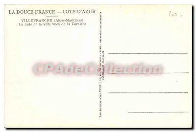 Villefranche (Alpes-Maritimes) — Zatoka i miasto z Corniche — Wydawnictwo Sztuki Yvon, Paryż — Rewers