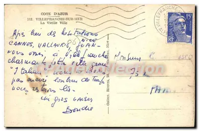Villefranche-sur-Mer — A Velha Cidade — editor não visível — Verso